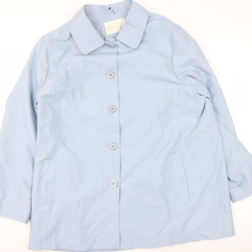 Rowlands of Bath Women's Blue Mid-Length Rain Coat Size 16