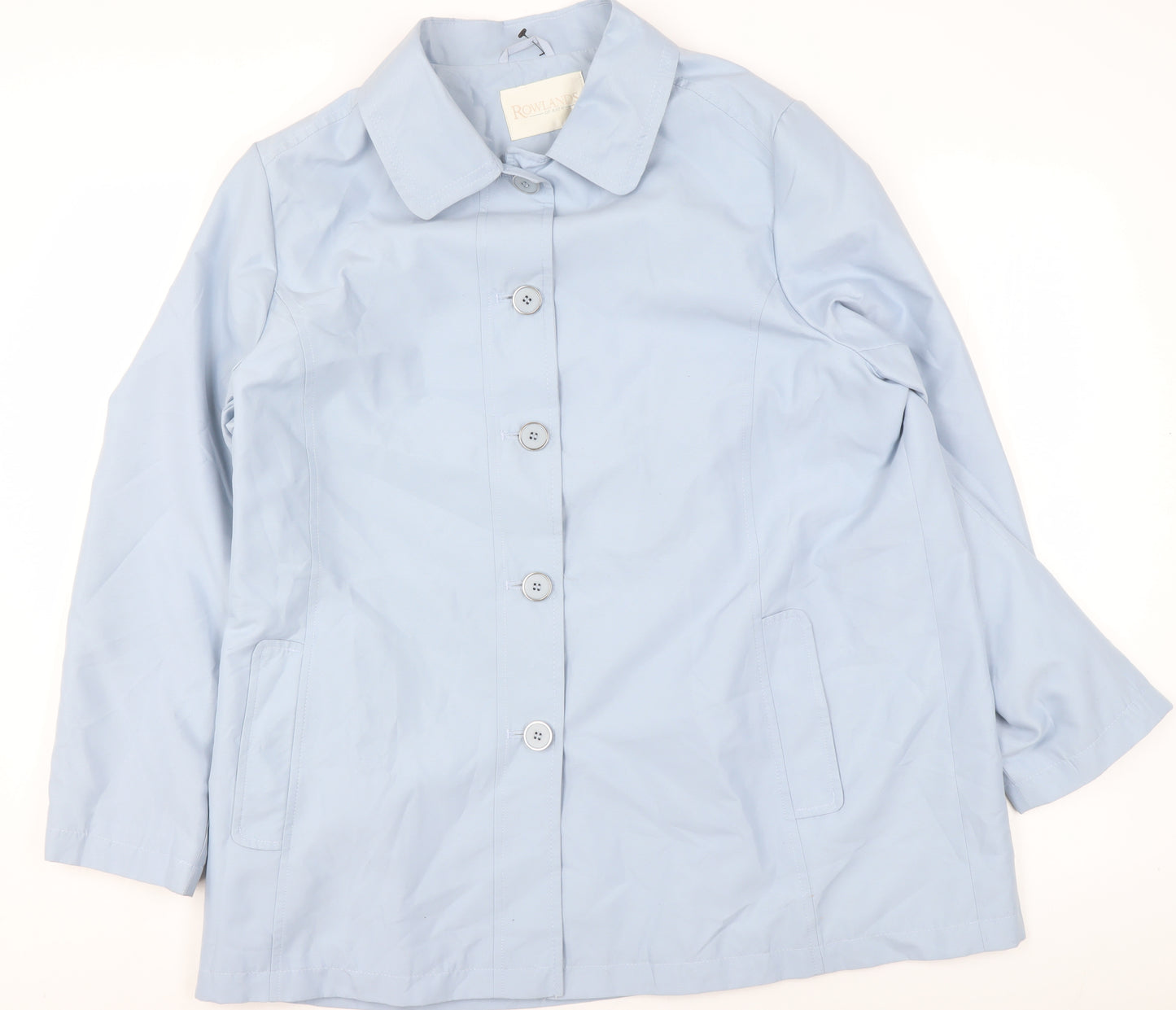 Rowlands of Bath Women's Blue Mid-Length Rain Coat Size 16