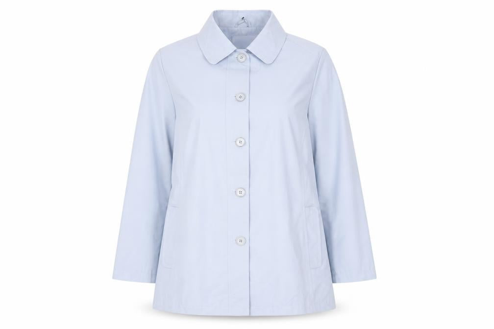 Rowlands of Bath Women's Blue Mid-Length Rain Coat Size 16