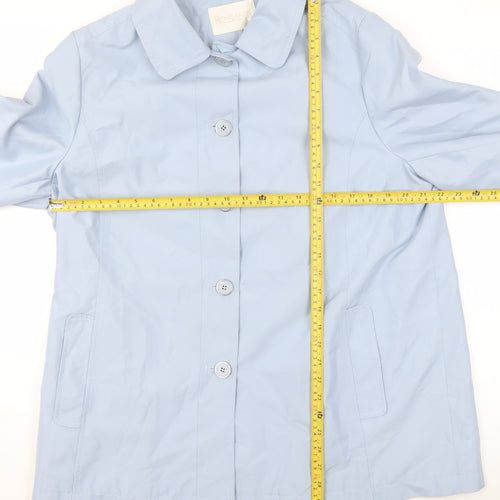 Rowlands of Bath Women's Blue Mid-Length Rain Coat Size 16