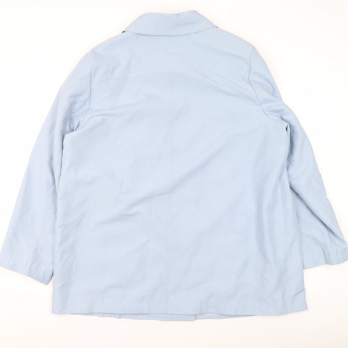 Rowlands of Bath Women's Blue Mid-Length Rain Coat Size 16