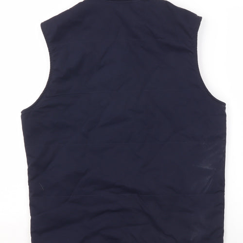 Zara Womens Blue Padded Waistcoat Gilet Size 8 Sleeveless Zip Vest