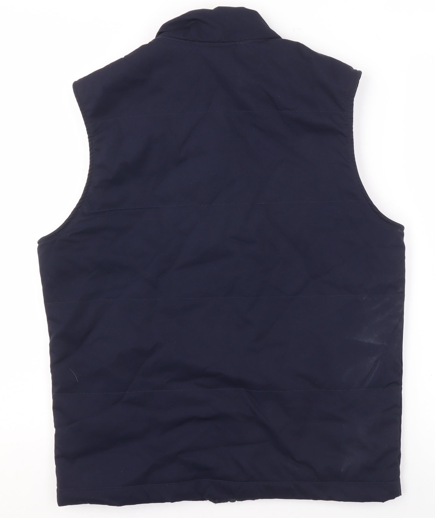 Zara Womens Blue Padded Waistcoat Gilet Size 8 Sleeveless Zip Vest