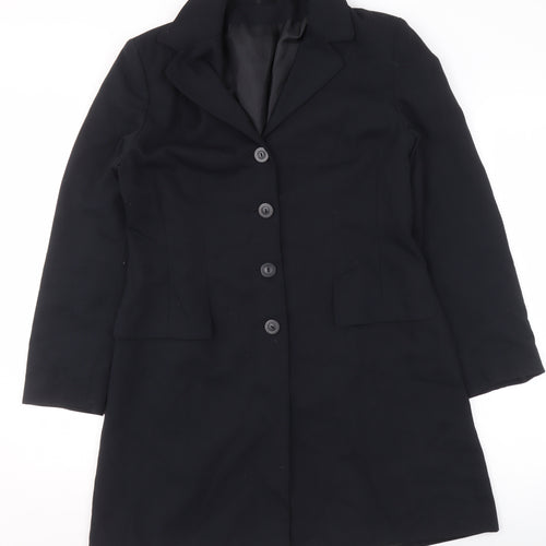 Dorothy Perkins Women's Black Mid-Length Coat Size 12 Classic Workwear