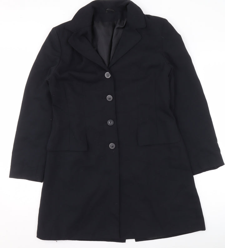 Dorothy Perkins Women's Black Mid-Length Coat Size 12 Classic Workwear