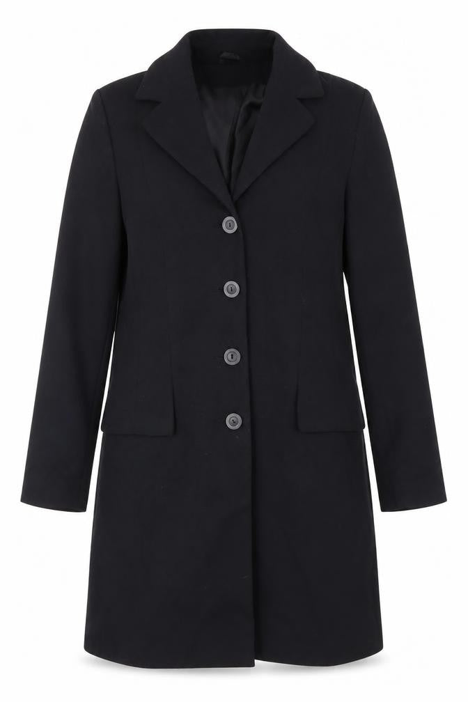 Dorothy Perkins Women's Black Mid-Length Coat Size 12 Classic Workwear