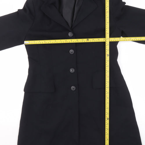Dorothy Perkins Women's Black Mid-Length Coat Size 12 Classic Workwear