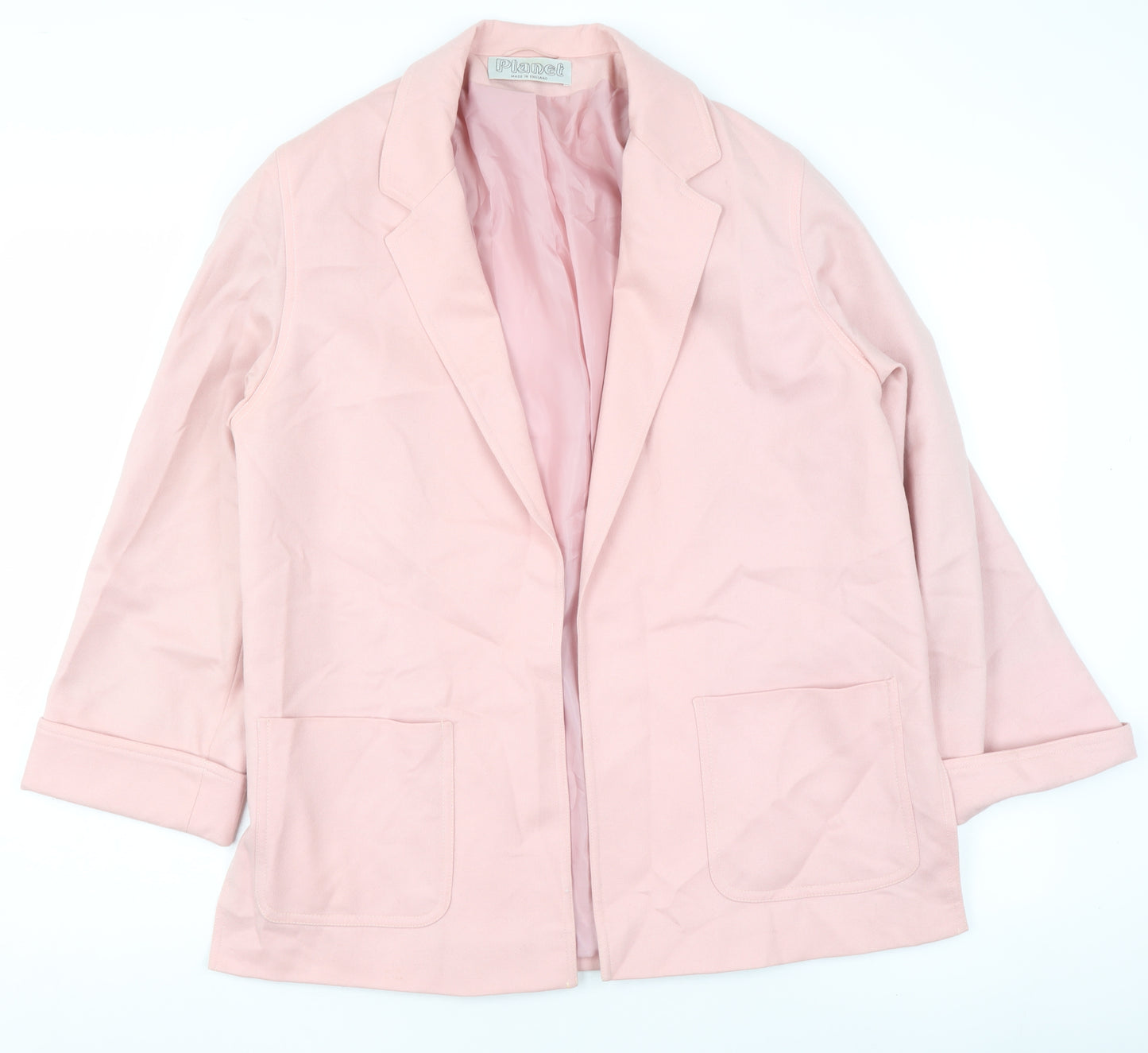 Planet Women Pink Pure New Wool Blazer Size 12 Regular Fit