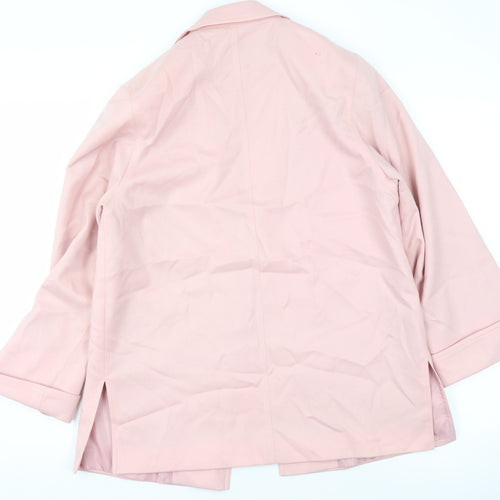 Planet Women Pink Pure New Wool Blazer Size 12 Regular Fit