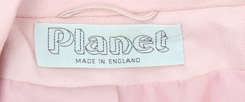 Planet Women Pink Pure New Wool Blazer Size 12 Regular Fit
