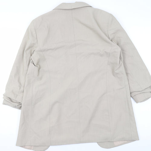 Pieces Women Beige Regular Fit Single-Breasted Blazer Size S