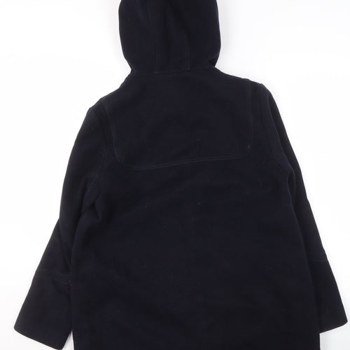 Topshop Women’s Black Wool Blend Faux Fur Hooded Parka Coat Size 12