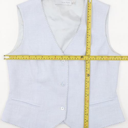 Luis Civit Women Blue Waistcoat Size 12 Tailored Suit Vest