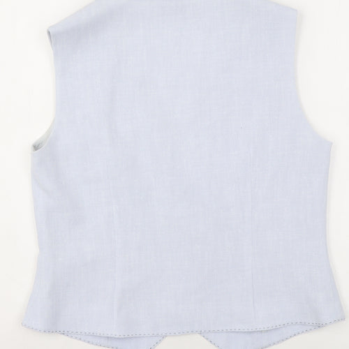 Luis Civit Women Blue Waistcoat Size 12 Tailored Suit Vest