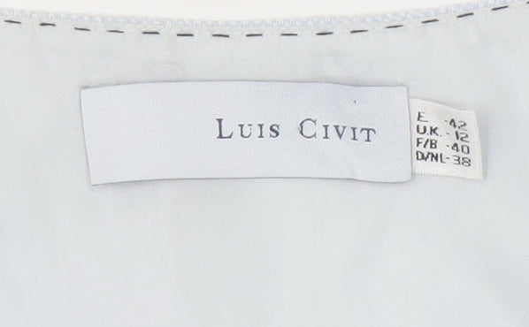 Luis Civit Women Blue Waistcoat Size 12 Tailored Suit Vest