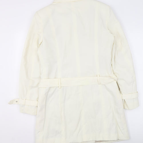 Yazz Exclusive Womens Ivory Belted Trench Coat Size 10