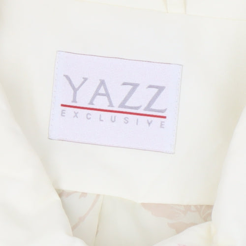 Yazz Exclusive Womens Ivory Belted Trench Coat Size 10