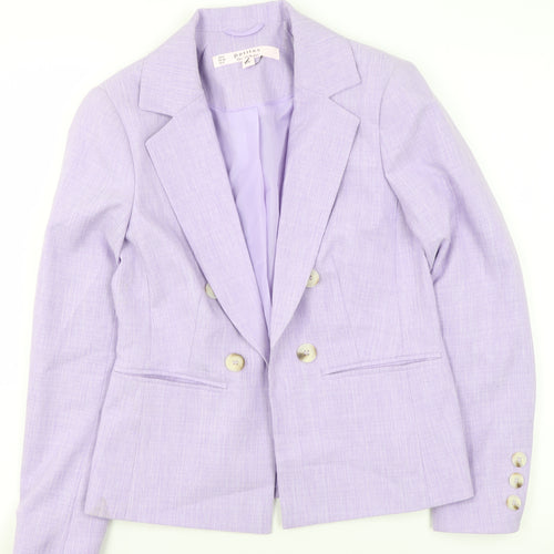 Miss Selfridge Women’s Purple Petite Double-Breasted Suit Jacket UK 8