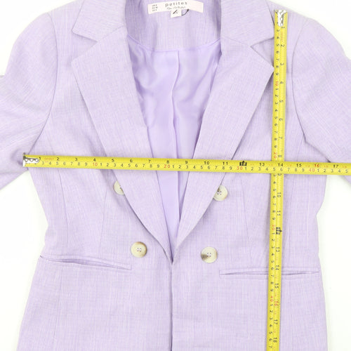 Miss Selfridge Women’s Purple Petite Double-Breasted Suit Jacket UK 8