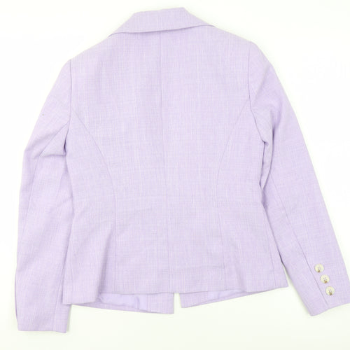 Miss Selfridge Women’s Purple Petite Double-Breasted Suit Jacket UK 8