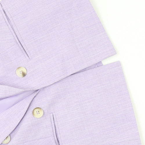 Miss Selfridge Women’s Purple Petite Double-Breasted Suit Jacket UK 8