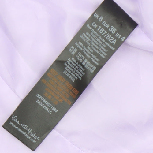 Miss Selfridge Women’s Purple Petite Double-Breasted Suit Jacket UK 8