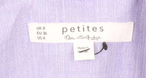 Miss Selfridge Women’s Purple Petite Double-Breasted Suit Jacket UK 8