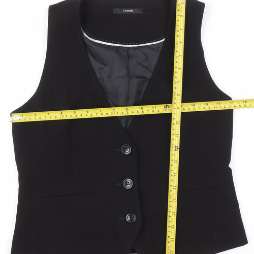 George Women's Black Waistcoat Size 12 Tailored Suit Vest