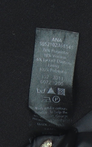 George Women's Black Waistcoat Size 12 Tailored Suit Vest