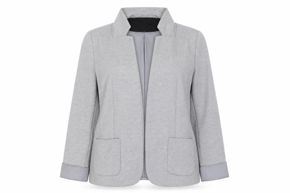 Front view of Oasis Women’s Grey, size UK 10, Regular Fit Tailored Blazer Jacket