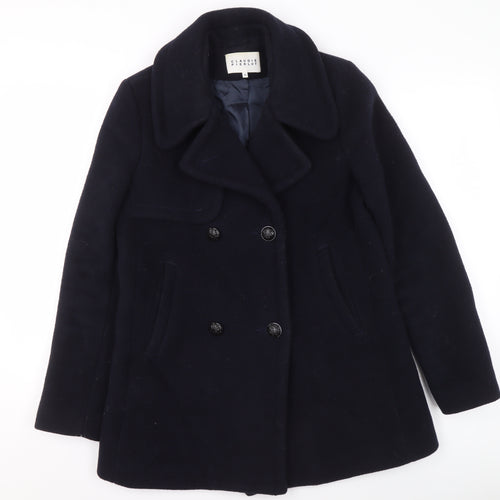 Claudie Pierlot Men's Black Wool Pea Coat Size 36 Regular Fit