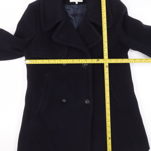 Claudie Pierlot Men's Black Wool Pea Coat Size 36 Regular Fit