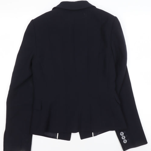 Hobbs Women Black Wool-Blend Slim Fit One Button Blazer UK 8