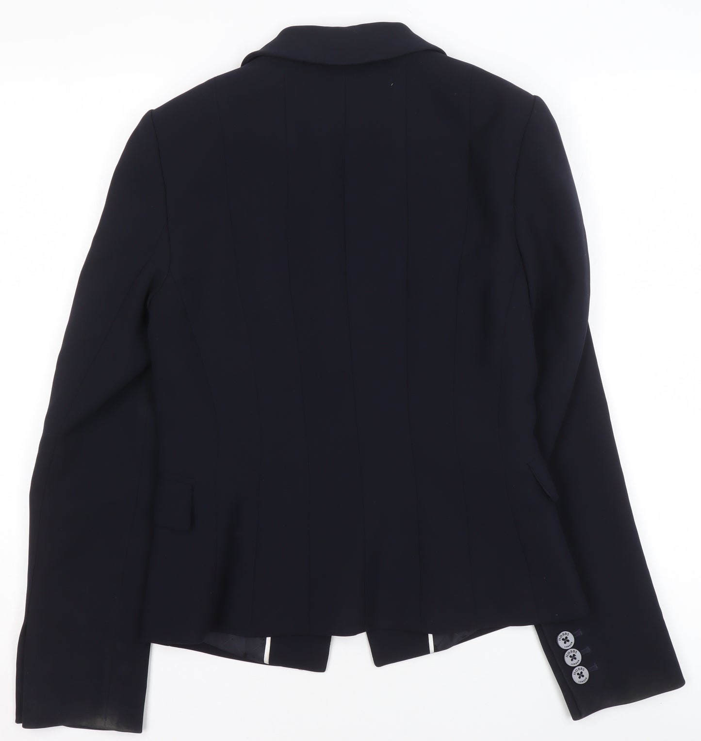 Hobbs Women Black Wool-Blend Slim Fit One Button Blazer UK 8