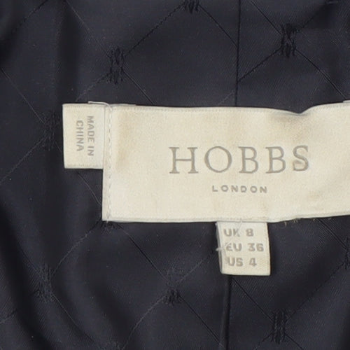 Hobbs Women Black Wool-Blend Slim Fit One Button Blazer UK 8