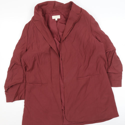Next Women’s Red Blazer Size 14 Regular Mid-Length Lined Jacket