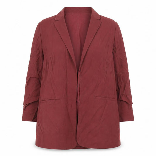 Front view of Next Women’s Red Blazer, size UK 14, Regular Mid-Length Lined Jacket