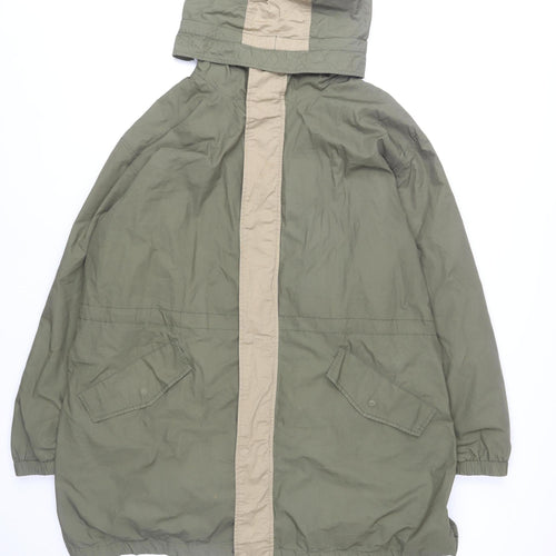 Burton Mens Green Cotton Hooded Parka Jacket Size L Regular Fit