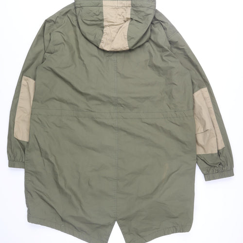 Burton Mens Green Cotton Hooded Parka Jacket Size L Regular Fit