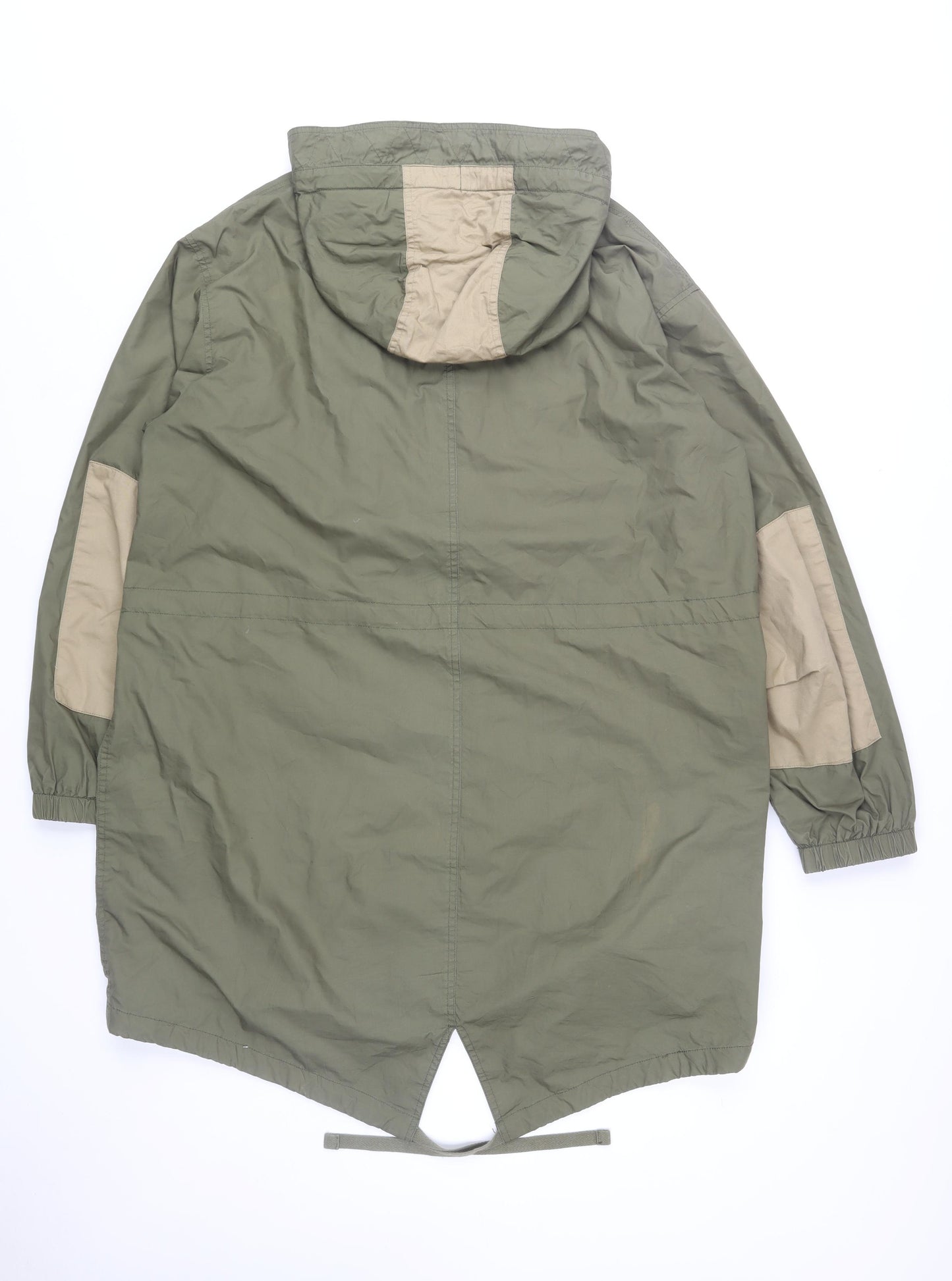 Burton Mens Green Cotton Hooded Parka Jacket Size L Regular Fit