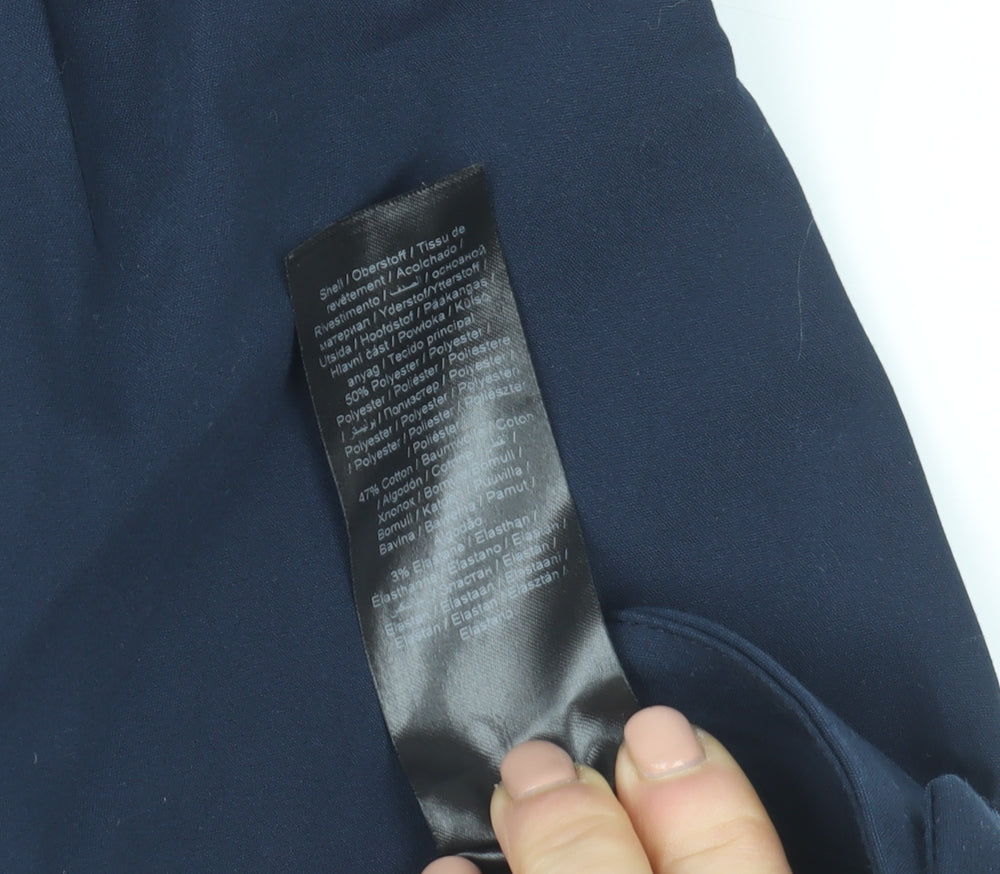 Fransa Women Blue Slim Fit Ankle Trousers Size 8