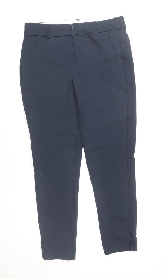 Fransa Womens Blue Slim Fit Stretch Trousers Size 10