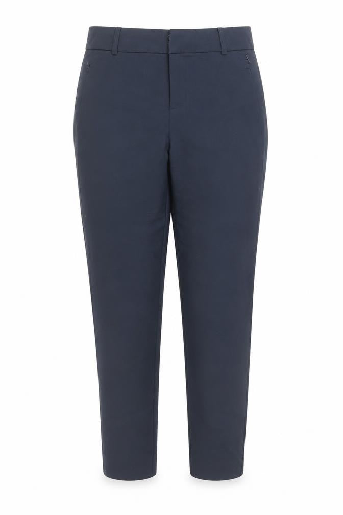 Front view of Fransa women’s blue slim fit stretch trousers, size UK 10