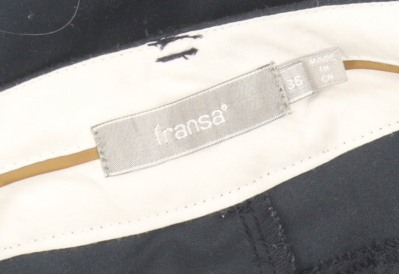 Fransa Womens Blue Slim Fit Stretch Trousers Size 10