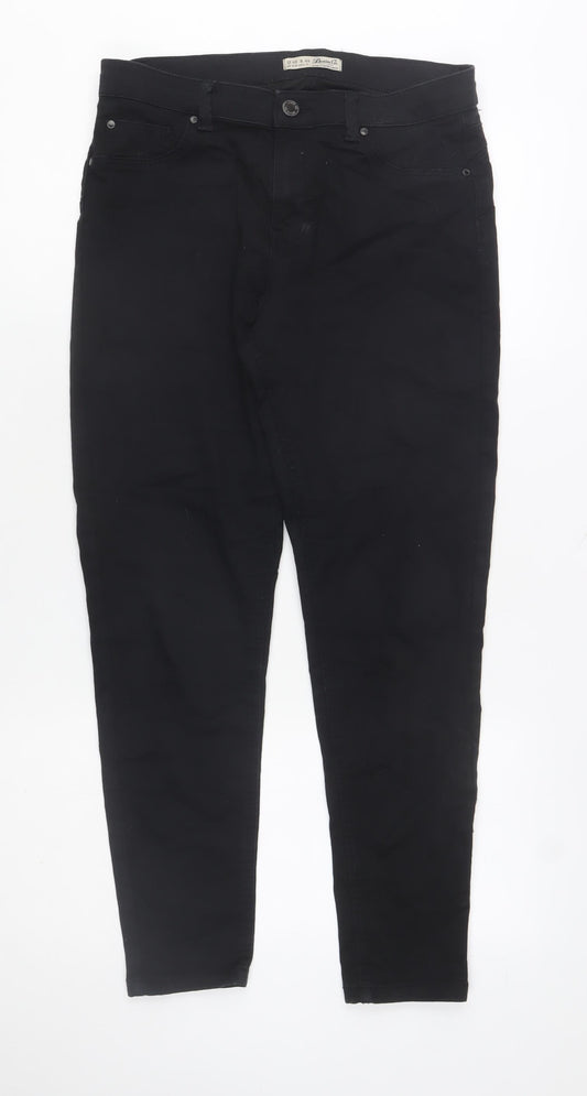 Denim Co. Women's Black Skinny Jeans Size 12 Slim Fit Mid Rise