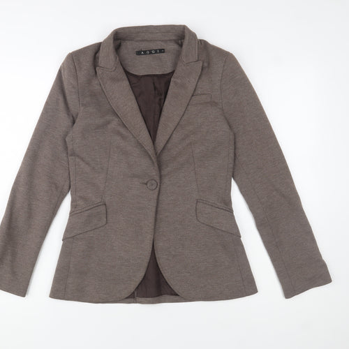 AGGI Women's Brown Wool Blend Slim Fit Blazer Size 6