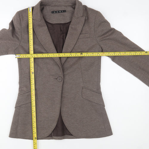 AGGI Women's Brown Wool Blend Slim Fit Blazer Size 6