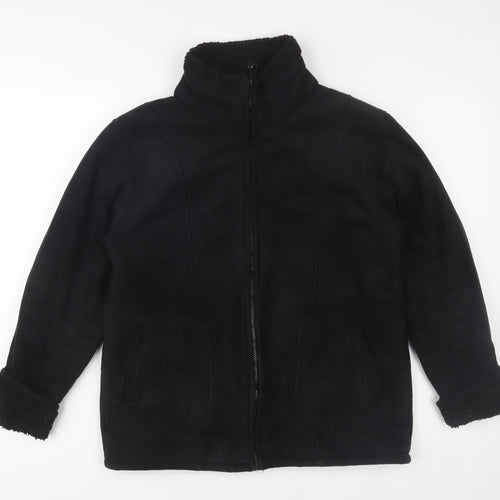 Arctic Storm Women's Black Faux Leather Lined Winter Jacket Size S