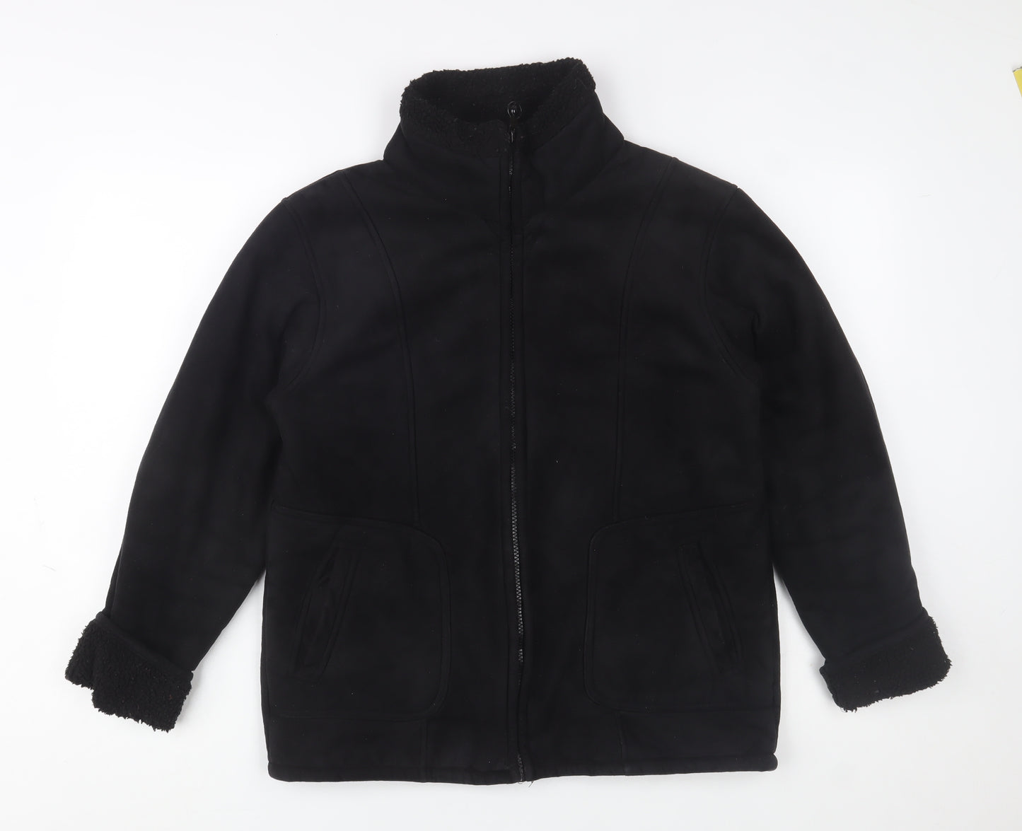 Arctic Storm Women's Black Faux Leather Lined Winter Jacket Size S