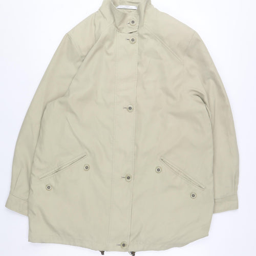 Marks & Spencer Women’s Beige Mid-Length Rain Coat Size 14 Water Resistant Classic Style